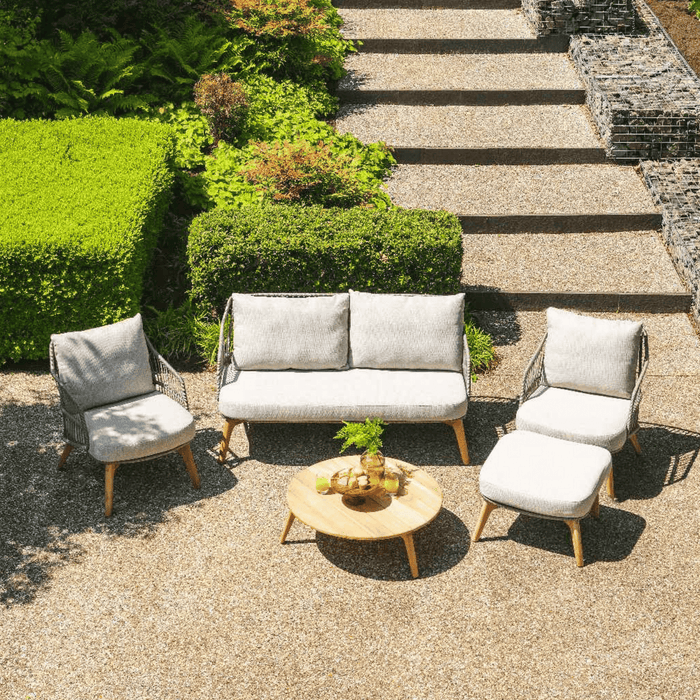 4SO Sempre Outdoor Lounge Set with Footstool and Teak Coffee Table