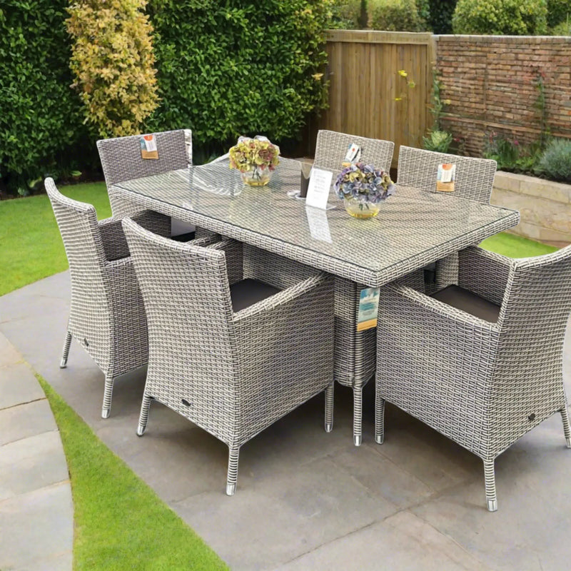 6 Seat Flat Weave dining set