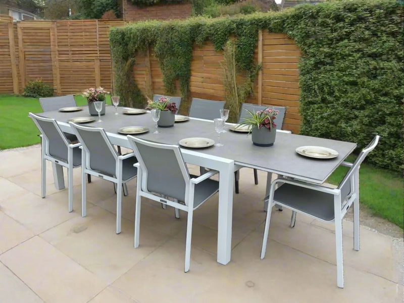 Jati & Kebon St Lucia 8 Seat Dining Set White Jati & Kebon