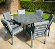 Mayfair Outdoor 6 Seat Round 140cm Dining Set Grace Bay