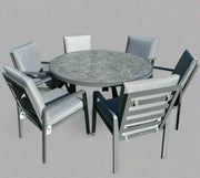 Mayfair Outdoor 6 Seat Round 140cm Dining Set Grace Bay