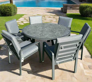 Mayfair Outdoor 6 Seat Round 140cm Dining Set Grace Bay