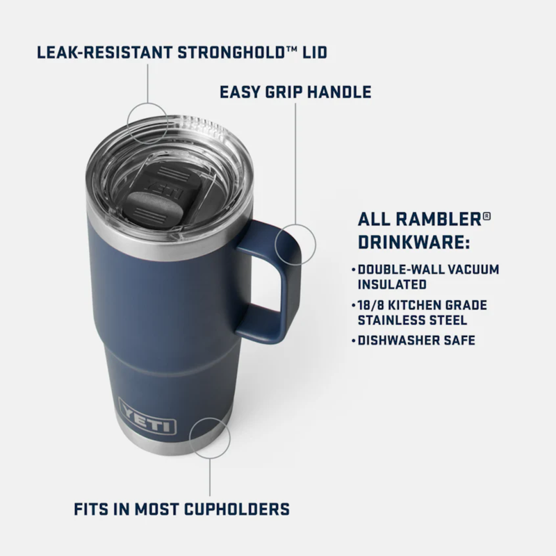 Yeti Rambler 20oz (591ml) Travel Mug Cup with Stronghold™ Lid Yeti