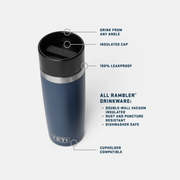 Yeti Rambler 16oz (473ml) Travel Bottle - Navy Yeti