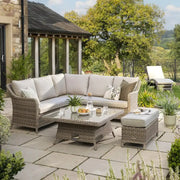 Kettler Charlbury Signature Mini Dining Corner Set with High Low Table & Weatherproof Cushions Kettler