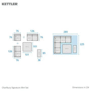 Kettler Charlbury Signature Mini Dining Corner Set with High Low Table & Weatherproof Cushions Kettler