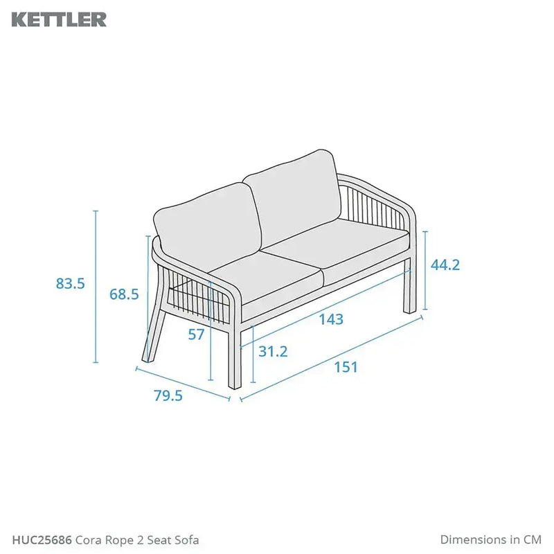 Kettler Cora Rope 2 Seat Sofa Kettler