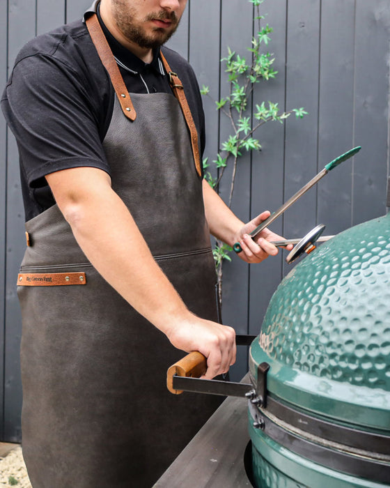 Big Green Egg Deluxe Leather Apron with Jute Bag