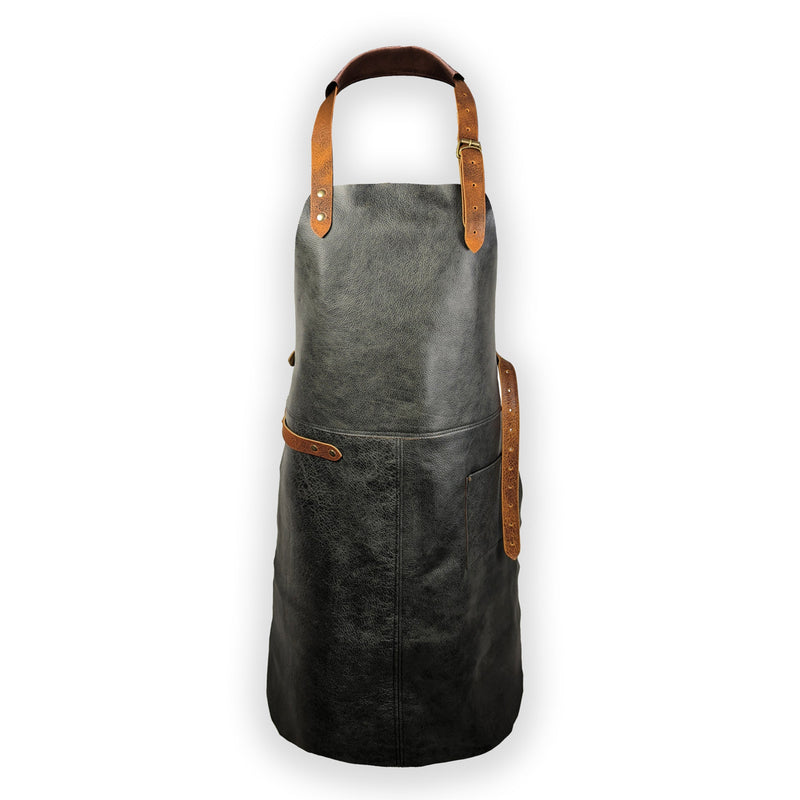 Big Green Egg Deluxe Leather Apron with Jute Bag Big Green Egg