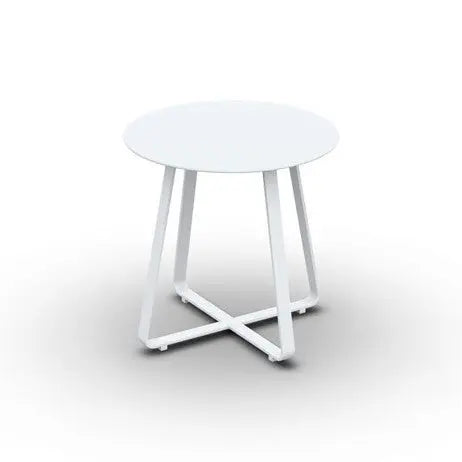 Jati & Kebon St Lucia Aluminium Garden Side Table 45x45cm | White Jati & Kebon