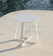 Jati & Kebon St Lucia Aluminium Garden Side Table 45x45cm | White Jati & Kebon