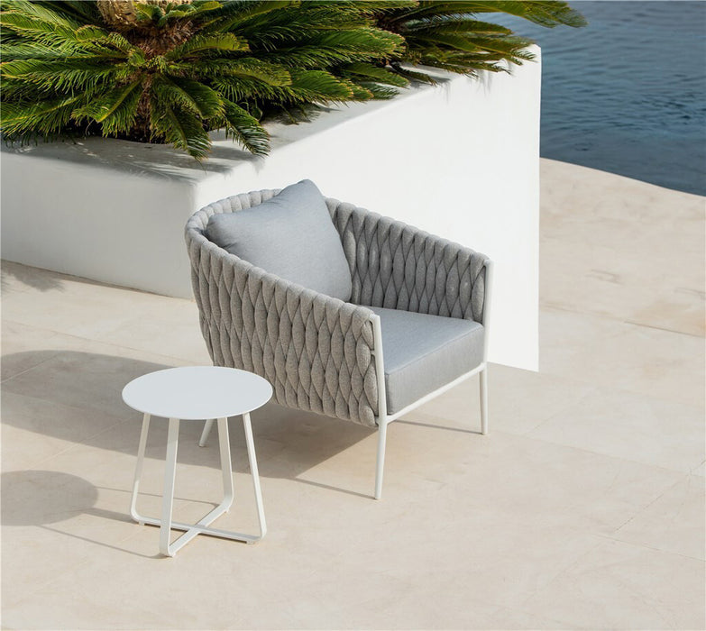 Jati & Kebon St Lucia Aluminium Garden Side Table 45x45cm | White