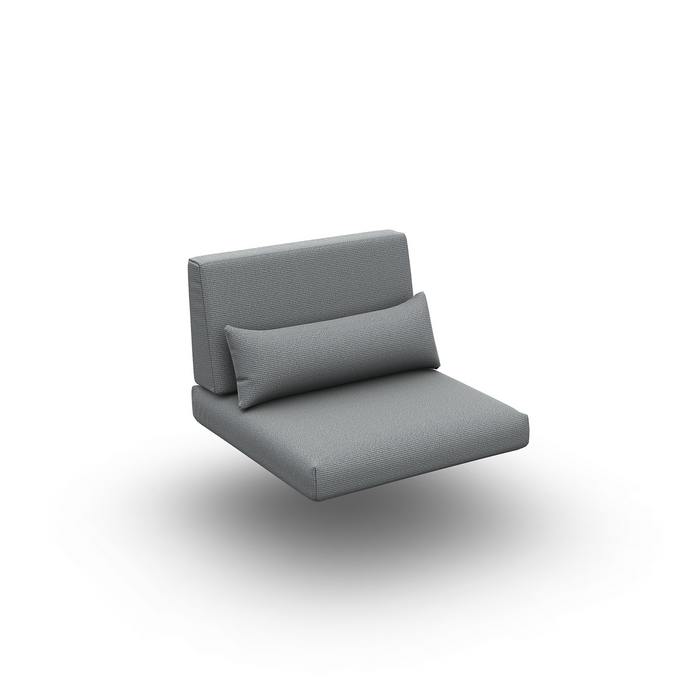 Jati & Kebon Coral Aluminium Garden Armchair - White Frame - Grey Cushions