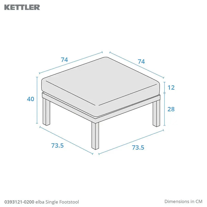 Kettler Elba Single Footstool | Grey Kettler