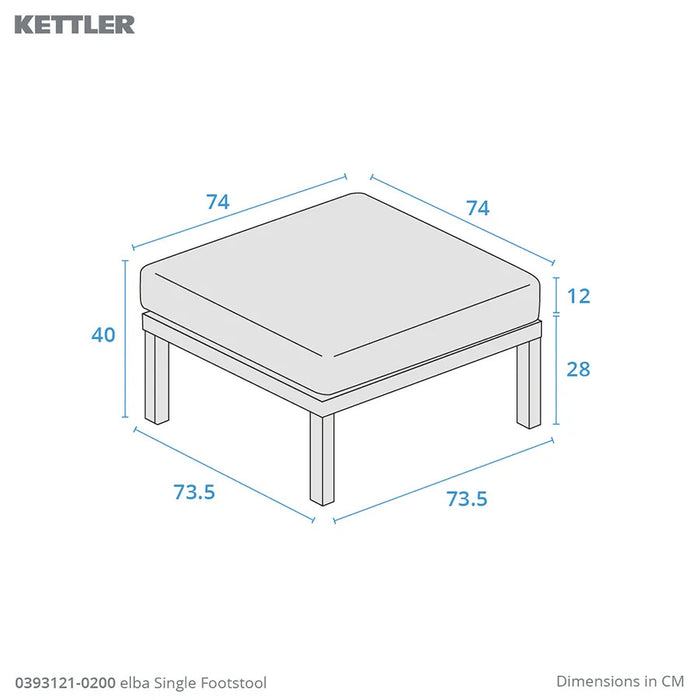 Kettler Elba Single Footstool | Grey