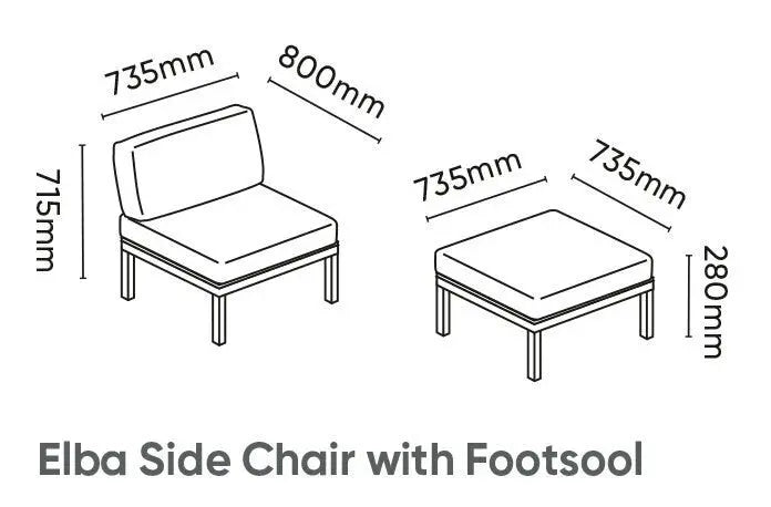 Kettler Elba Single Footstool | Grey Kettler