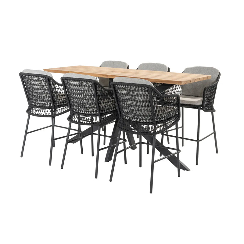 4SO Tramonti Bar Chair Anthracite with 2 Cushions 4 Seasons Outdoor