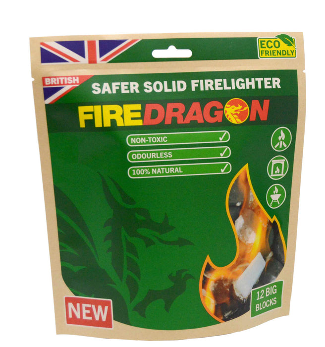 FireDragon Safer Solid Firelighter Blocks 12 Pack