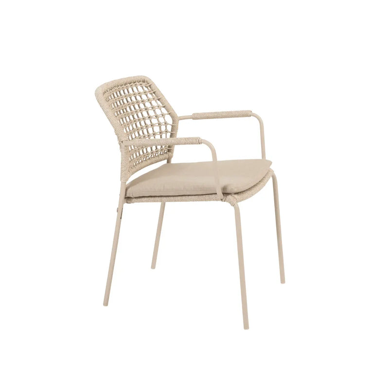 Barista stacking dining chair latte with cushion