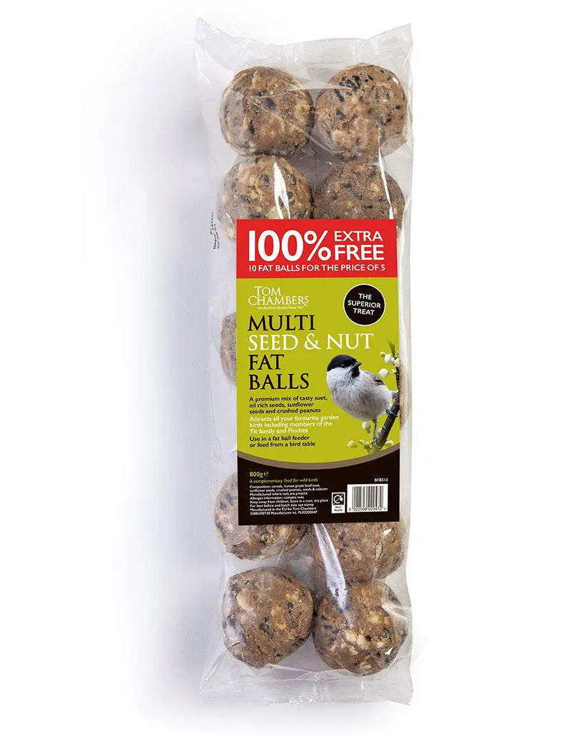 Tom Chambers Fat Balls - 10 pack - Multi Seed & Nut - 100% Extra Free Tom Chambers