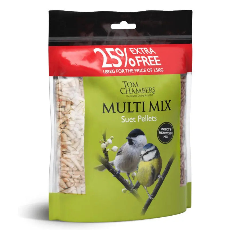 Tom Chambers Multi Mix Suet Pellets 1.5kg 25% Extra Free Tom Chambers