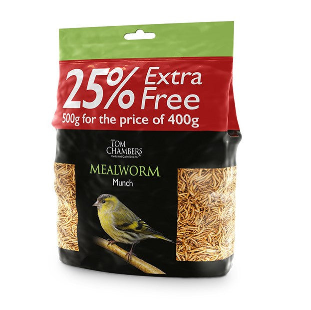 Tom Chambers Mealworm Munch 400g Plus Extra 25%