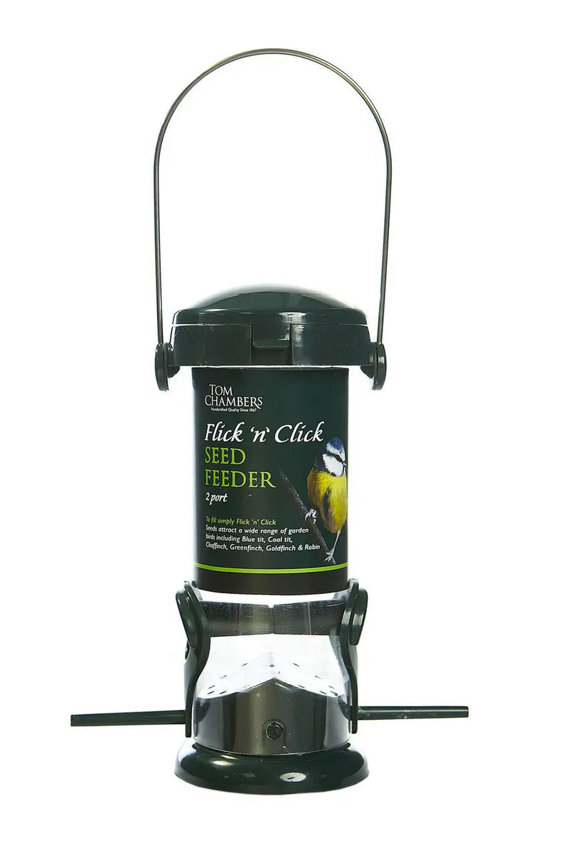 Tom Chambers Flick 'n' Click Seed Feeder - 2 port Tom Chambers