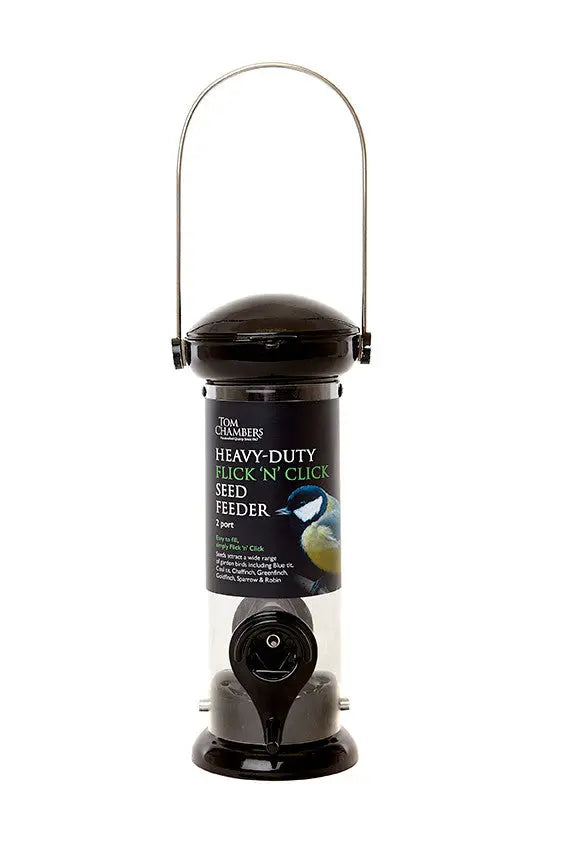 Tom Chambers Heavy Duty Flick n Click Seed Feeder - 2 port Tom Chambers