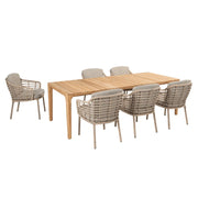 Como 6 Seat Outdoor Teak Dining Set with Liam 240x100cm Teak Table