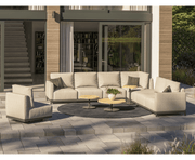 Furore modular lounge set with swivel chair and Volta tables