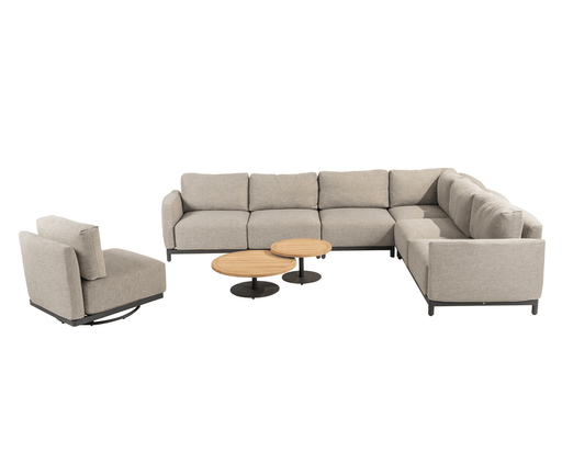 Furore modular lounge set with swivel chair and Volta tables