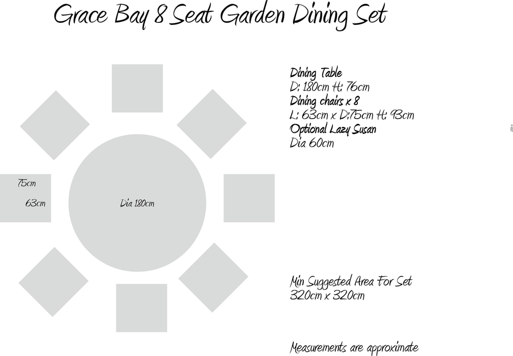 Grace Bay 8 Seat Round Garden Dining Set