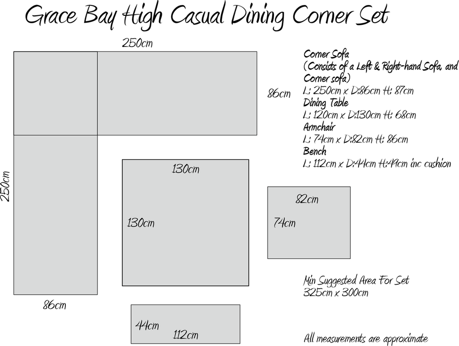 Grace Bay High Casual Dining Garden Corner Sofa Set