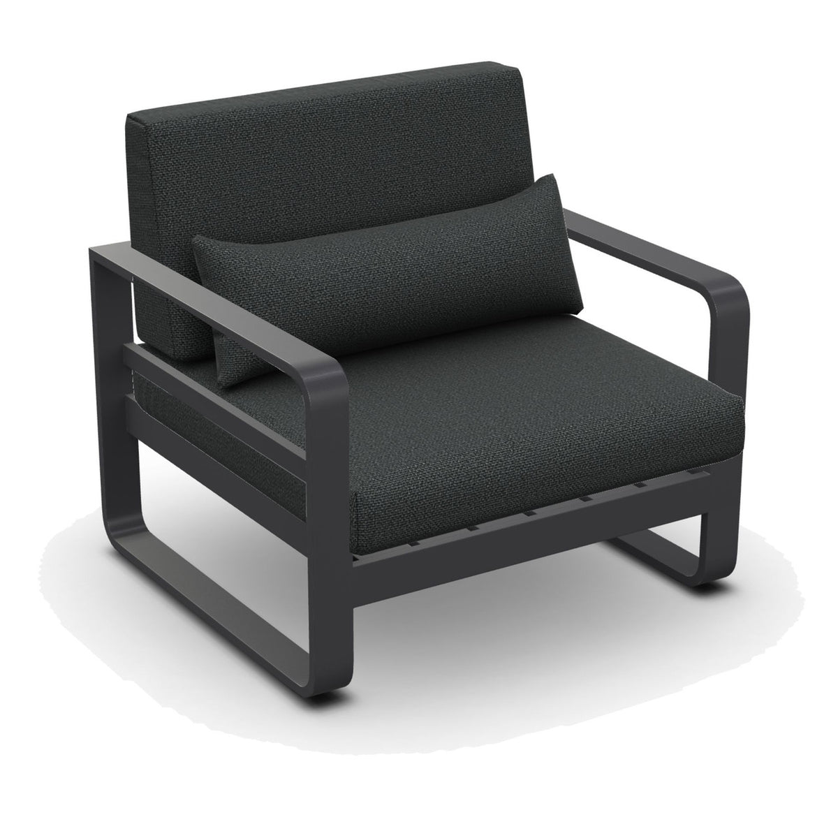 Jati & Kebon Aluminium Garden Coral Armchair Charcoal Cushions