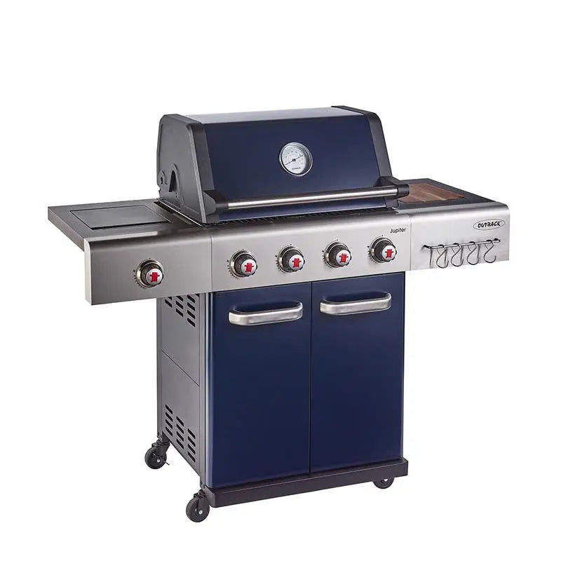 Outback Jupiter 4 Burner Hybrid BBQ - Blue Outback