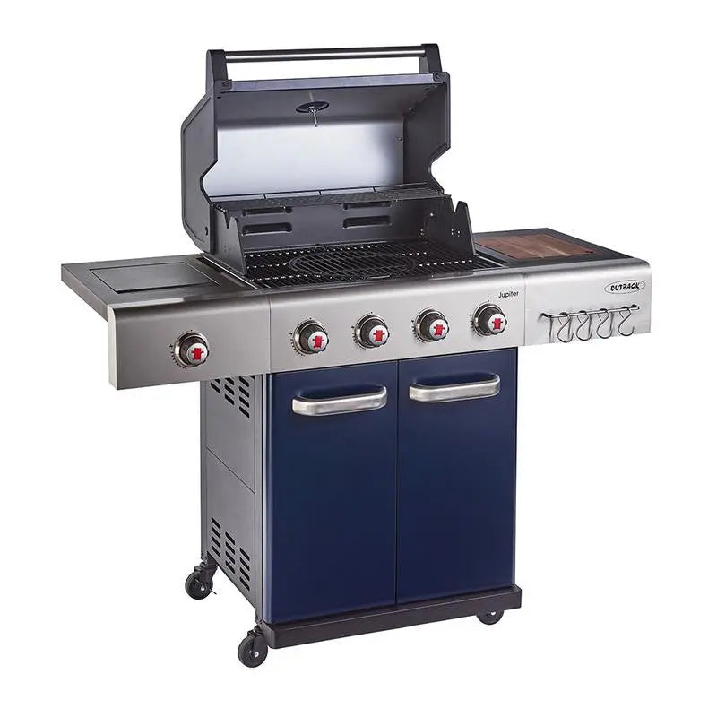 Outback Jupiter 4 Burner Hybrid BBQ - Blue Outback