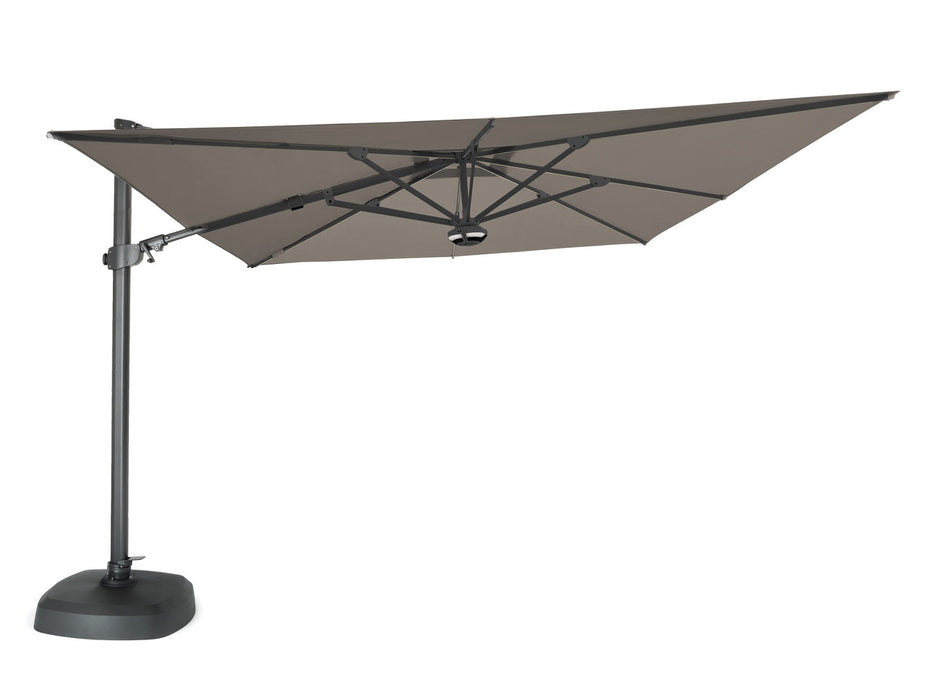 Kettler 3.0m Square Free Arm Parasol with LED lights & Wireless Speaker | Taupe