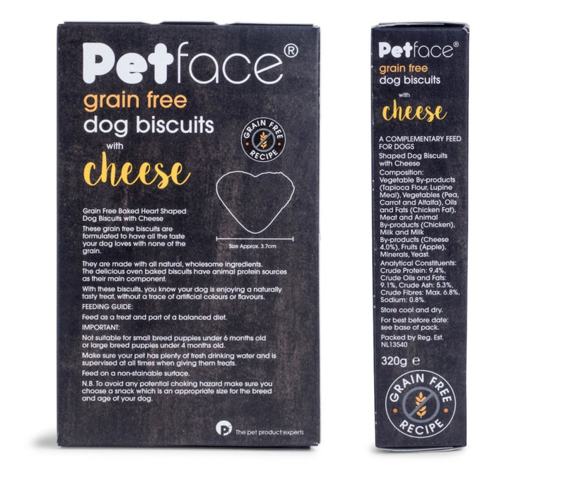 Petface Grain Free Dog Biscuits Cheese 320g