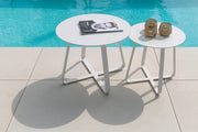 Jati & Kebon St Lucia Aluminium Garden Side Table 45x45cm | White Jati & Kebon