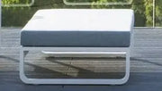 Jati & Kebon Aluminium Garden Coral Ottoman - White - Grey Cushion Jati & Kebon
